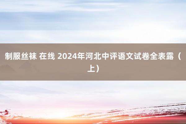 制服丝袜 在线 2024年河北中评语文试卷全表露（上）