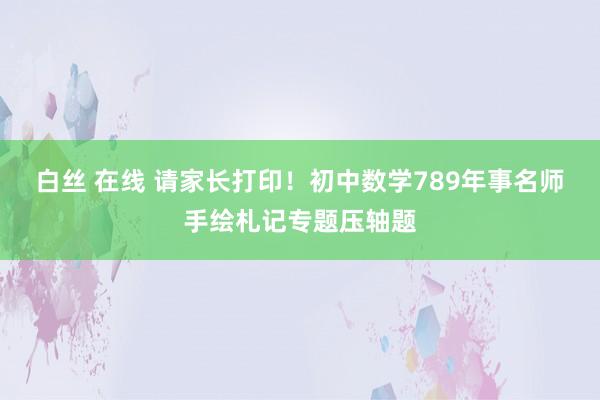 白丝 在线 请家长打印！初中数学789年事名师手绘札记专题压轴题