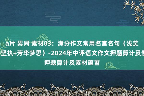 a片 男同 素材03：满分作文常用名言名句（浅笑乐不雅+坚执+芳华梦思）-2024年中评语文作文押题算计及素材蕴蓄