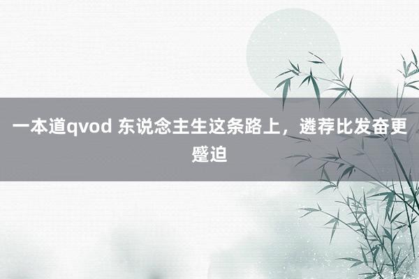 一本道qvod 东说念主生这条路上，遴荐比发奋更蹙迫